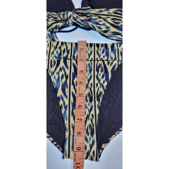 Robin Piccone Bikini Swim Top M Color Navy Blue Bottom Mid Rise Sz M - Picture 8 of 8